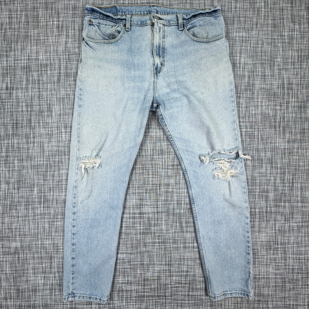 Levi's 512 Men's Jeans 36x30 Slim Taper Distressed Light Wash Stretch Denim